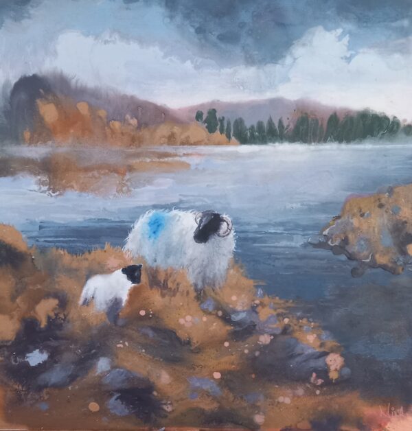 In The Quiet By The Lake Ballynahinch - Seascape Painting