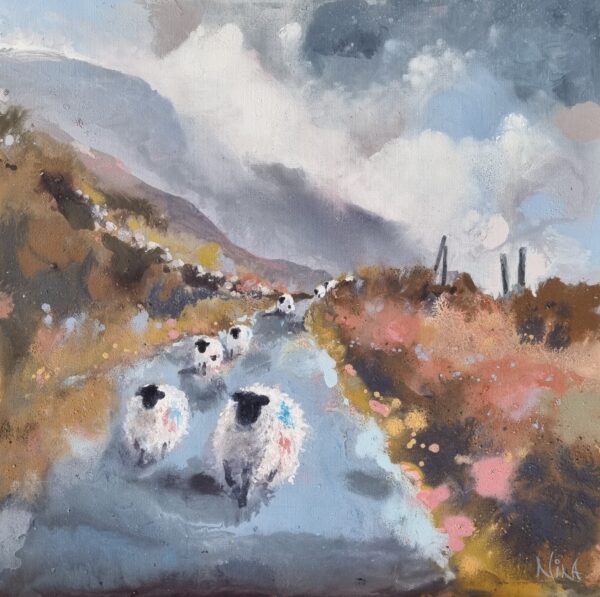 Having Weathered The Storm - Landscape Sheep Painting